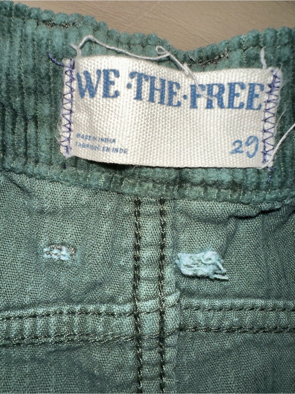 We The Free Good Luck Mid Rise Barrel Cord Jeans in Cypress - Picture 5 of 9